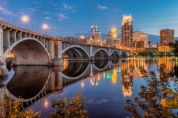 "third avenue", Bridge, minneapolis, night, reflection,