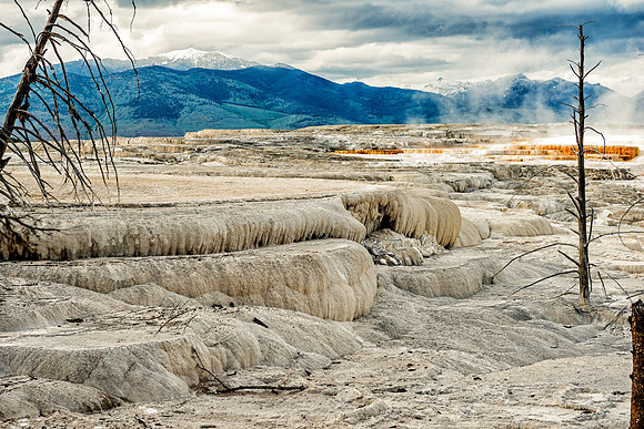 Travertine formations at Mammoth Hot Springs