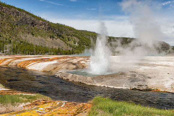 Geyser At Black Sand Basin, yellowstone, national park, geyser, eruption