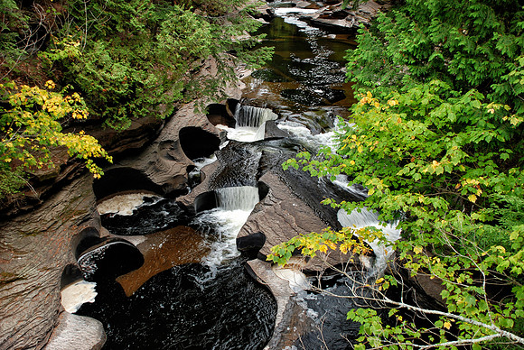 presque isle river, rapids, pot holes, waterfall, porcupine mountain, state park, upper peninsula, michigan