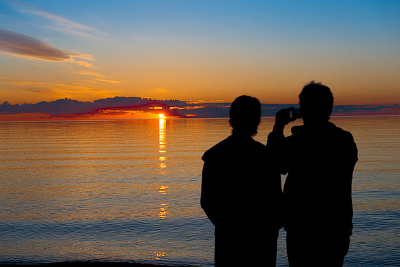 sunset, lake superior, upper peninsula, sundown