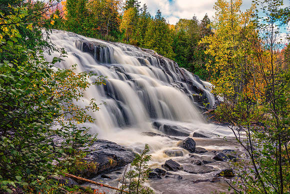 bond falls, upper peninsula, michigan, ontonagon, river, waterfall, cascade